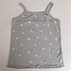 Grey tank top with daisies, great condition.